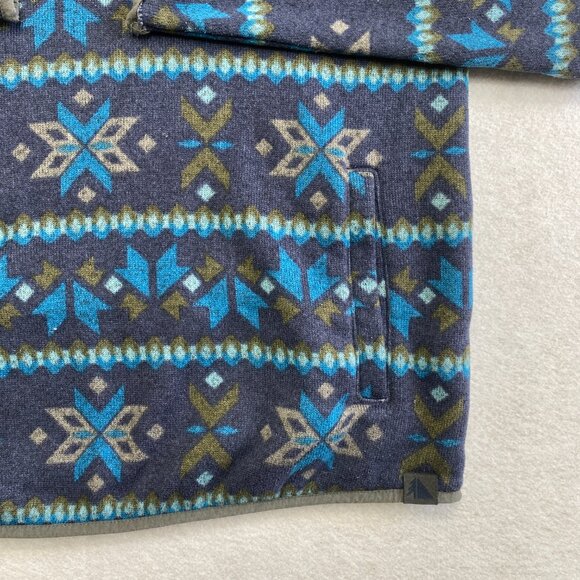 Vintage L.L. Bean Fleece Jacket Men's L Reg Purple Nordic Aztec Fair Isle Y2K - Picture 6 of 13